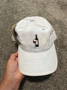 Wine Bottle & Glass Embroidered Baseball Cap